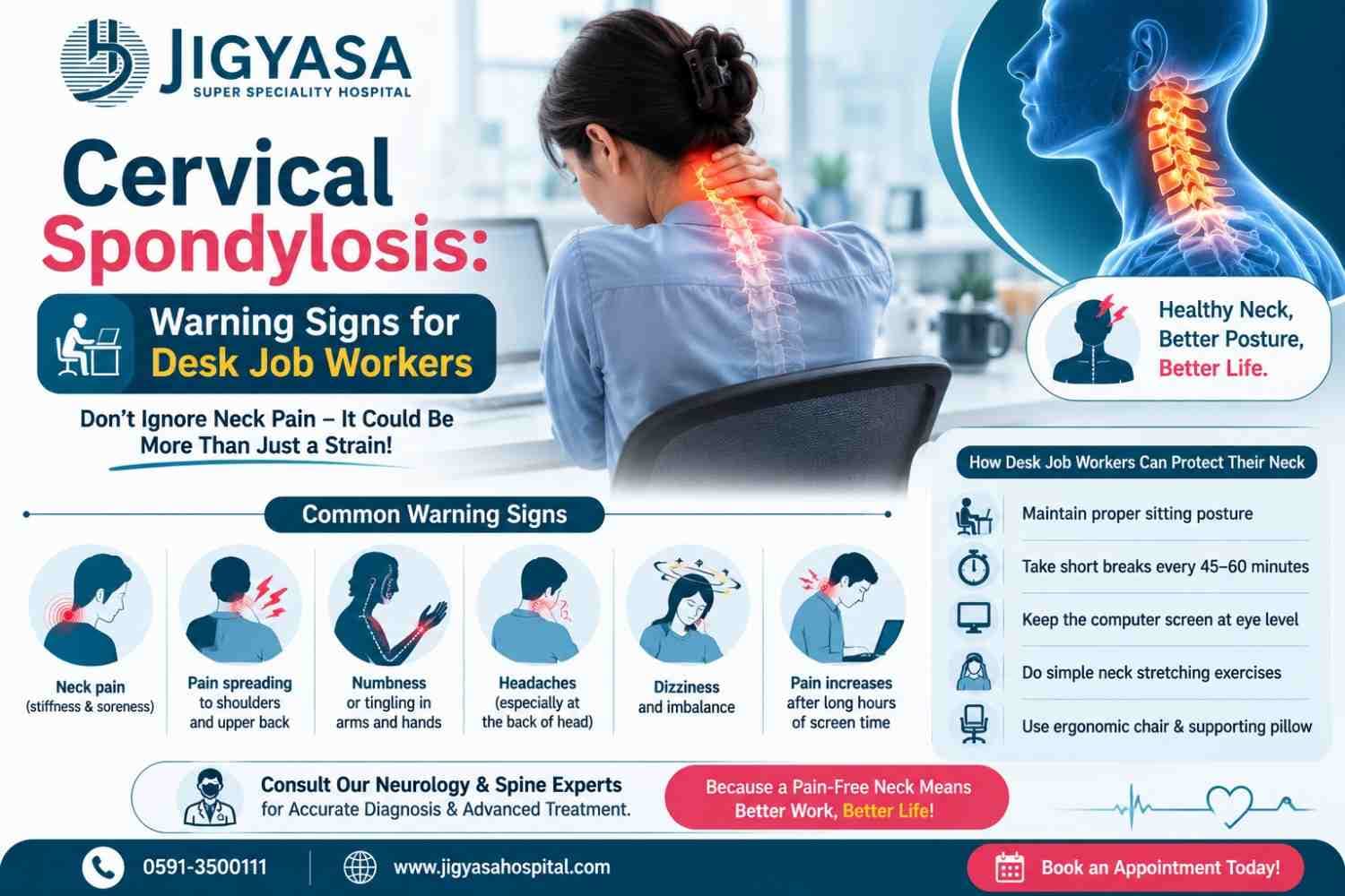Cervical Spondylosis: Warning Signs for Desk Job Workers